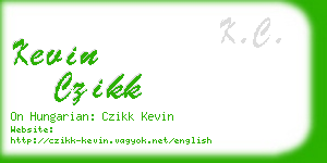kevin czikk business card